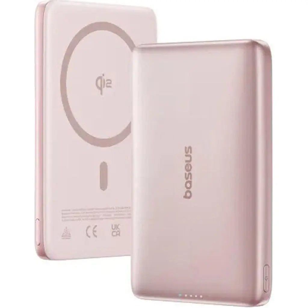 Павербанк Baseus PicoGo Ultra-Slim Qi2 Pink 10 000 mAh / 27 Вт (E0027202) - фото 2