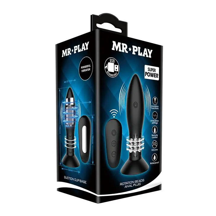 Анальна пробка LyBaile Mr Play RC Vibrating Butt 11 см (чорний) - фото 6