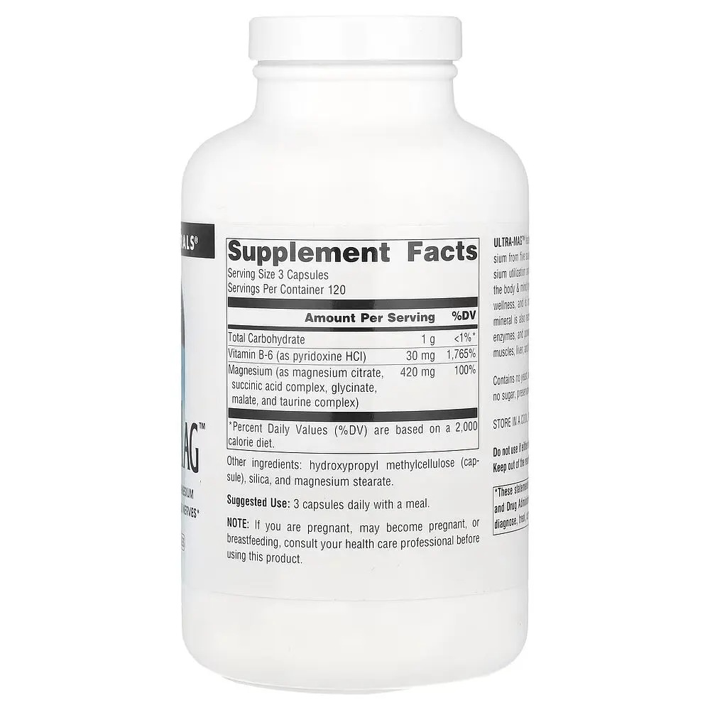 Комплекс магния Source Naturals Ultra-Mag, 360 вегакапсул из пяти форм - фото 2