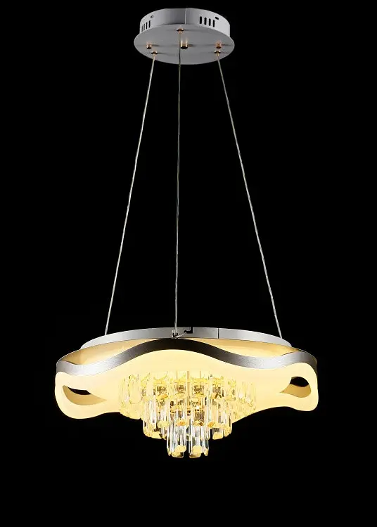 Світлодіодна люстра Splendid Ray C305/1+1 LED (CH) з кришталем, біло-золота, 40 Вт - фото 5
