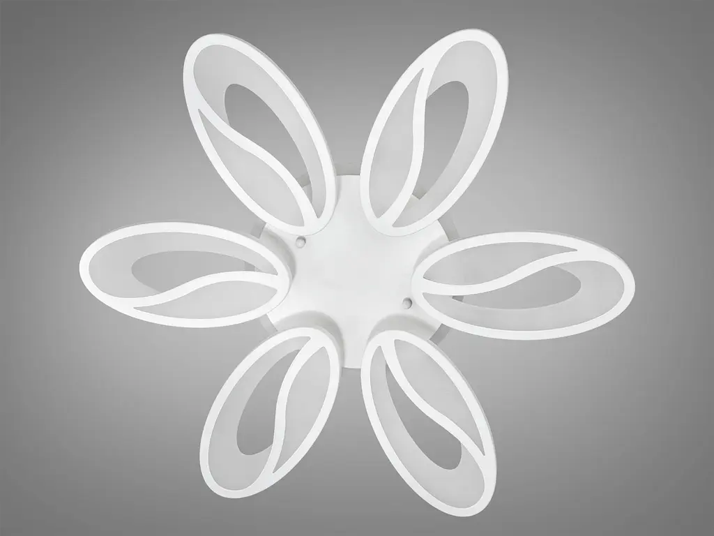 Люстра стельова LED Diasha 8090/6WH, 80W, 3200K-6500K, білий метал, сучасний стиль, з пультом, диммер, для дому - фото 4