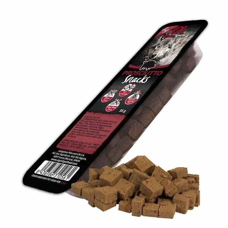 Напіввологі Ласощі з прошутто Alpha Spirit Snacks Prosciutto для собак 50 г - фото 4
