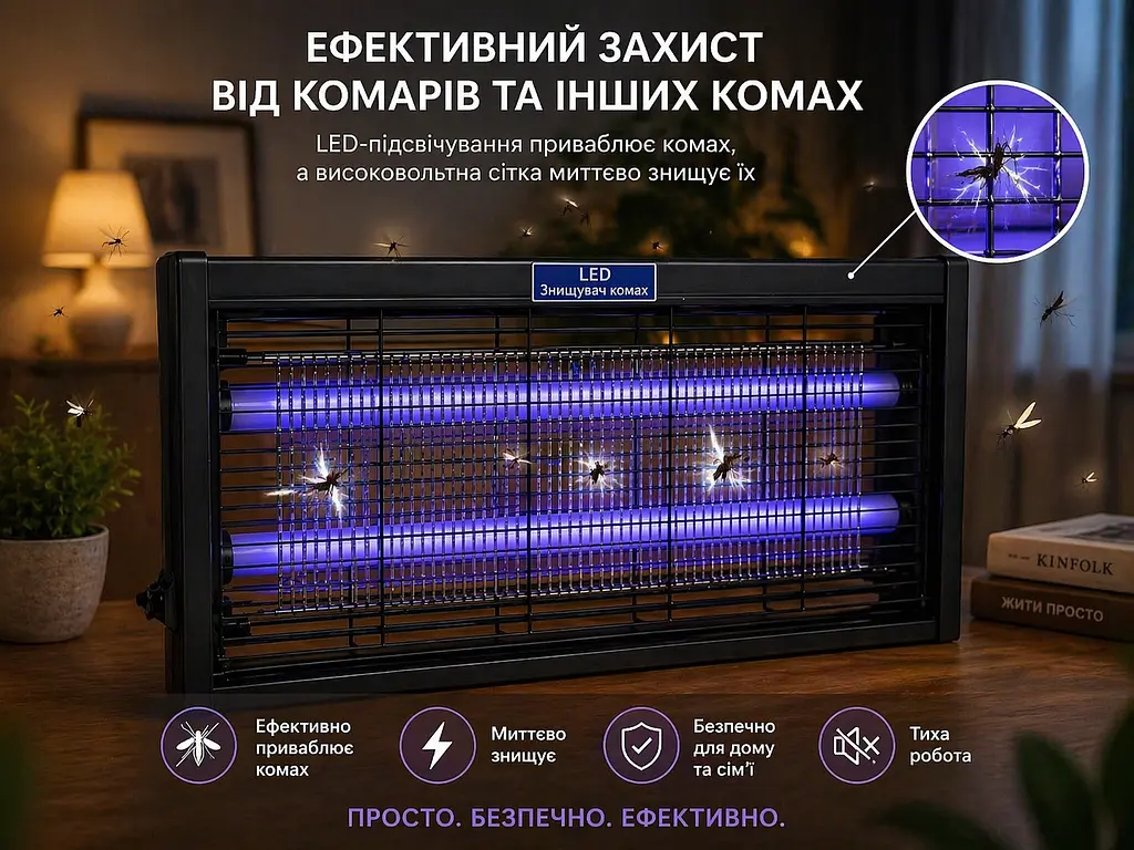 Преміум LED-лампа від комарів нового покоління Mosquito Killer ULTRA посилений захист від комах - фото 2