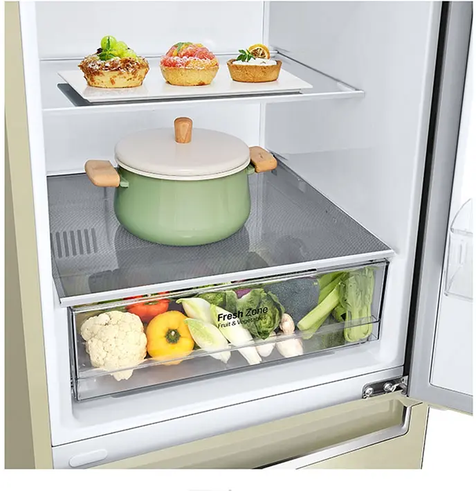 Холодильник LG GA-B509SEKM 203х68х60см 2 дв холодильне відділення 277 л морозильне відділення 107 л A++ NF Інв Диспл. зовнішні Бежевий (GA-B509SEKM) - фото 9