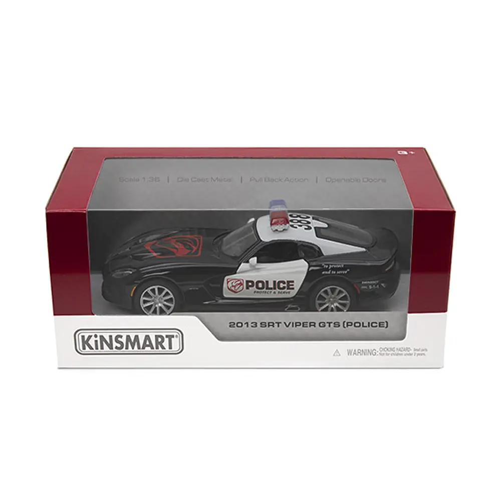 Металева інерційна легкова модель SRT Viper GTS Police 2013 5", відкриваються двері - фото 2