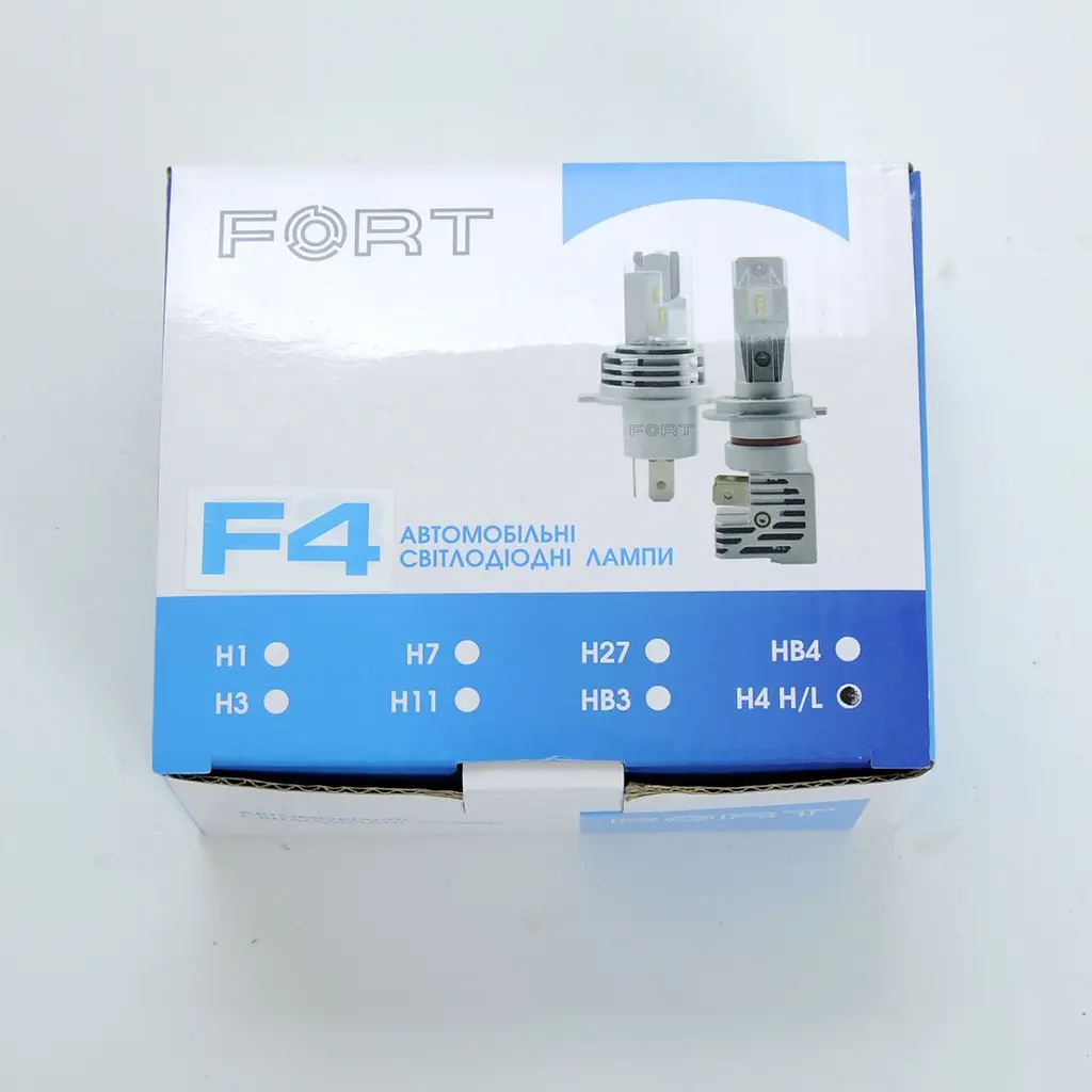 LED лампи автомобільні H4 радіатор+кулер 4000Lm FORT F4MINI/CSP/25W/6000K/IP65/9-16V 2шт - фото 2