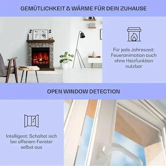 Камін електричний Klarstein Lienz кам'яний декор (10034124) - фото 4