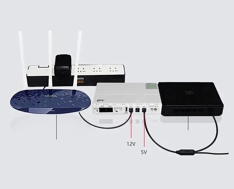 Источник бесперебойного питания для роутеров Andes Mini UPS 8800 мАч 5-9-12В (DC1018P) - фото 4