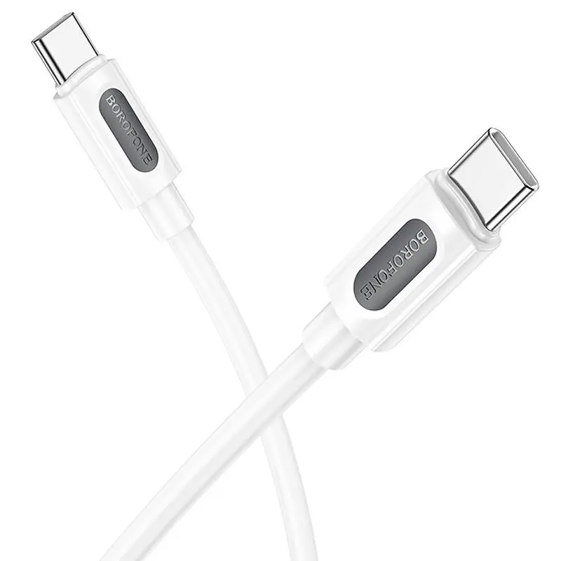 Дата кабель Borofone BX114 Structure Type-C to Type-C 60W (1m) White - фото 3