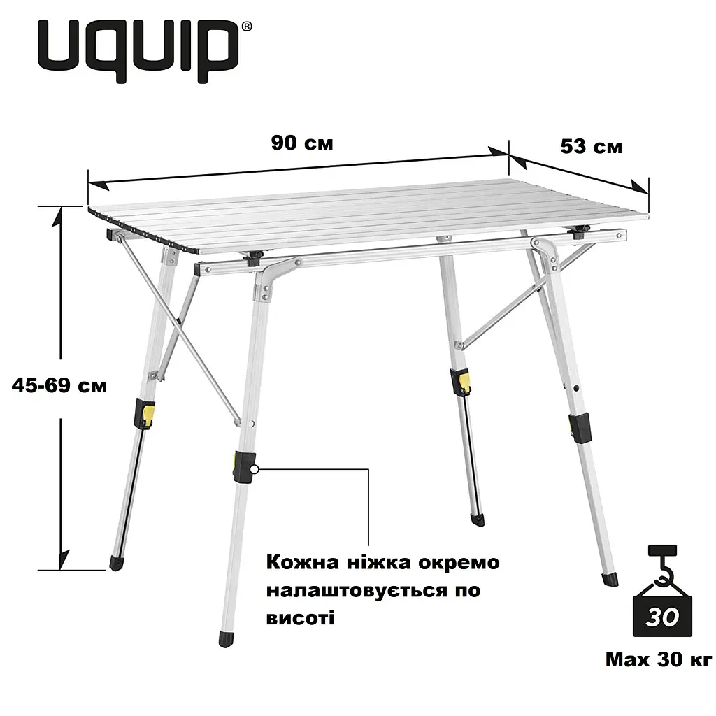 Складний стіл Uquip Variety M Grey (244112), Сріблястий - фото 4