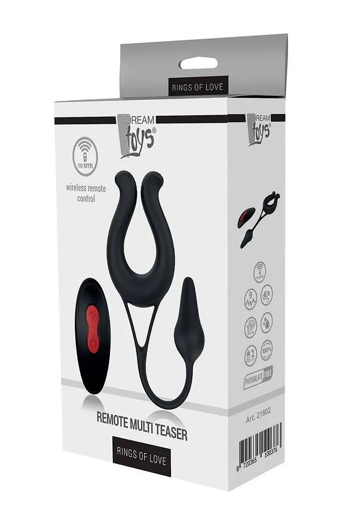 Вібратор Dreamtoys Rings of Love Remote Multi Teaser 23 см чорний - фото 13