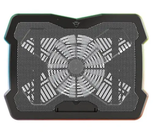 Підставка для ноутбука до 17" Trust GXT 1126 Aura, Black, 1x20 см вентилятор, RGB підсвічування, металеве сітчасте верхнє покриття, 421х312х26 мм, 1 кг (24192) - фото 2
