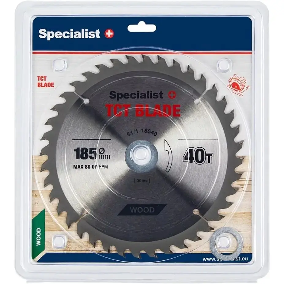 Диск відрізний Specialist+ по дереву 185x40Tx30/20/16 мм (51/1-18540)