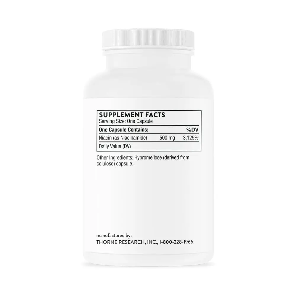 Витамины и минералы Thorne  Niacinamide  180 вегакапсул - фото 3