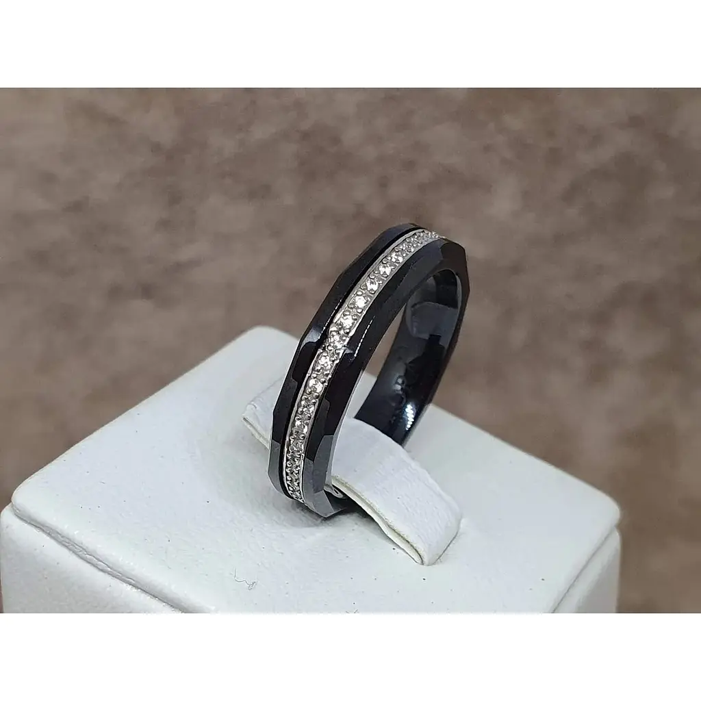 Срібне кільце Aurora з керамікою і фіанітами. С1019Ч 19 - фото 3