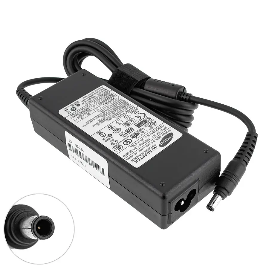 Блок живлення для ноутбука Samsung 19V, 4.74A, 90W, 5.5x3.0-PIN, black (без кабеля) - фото 2