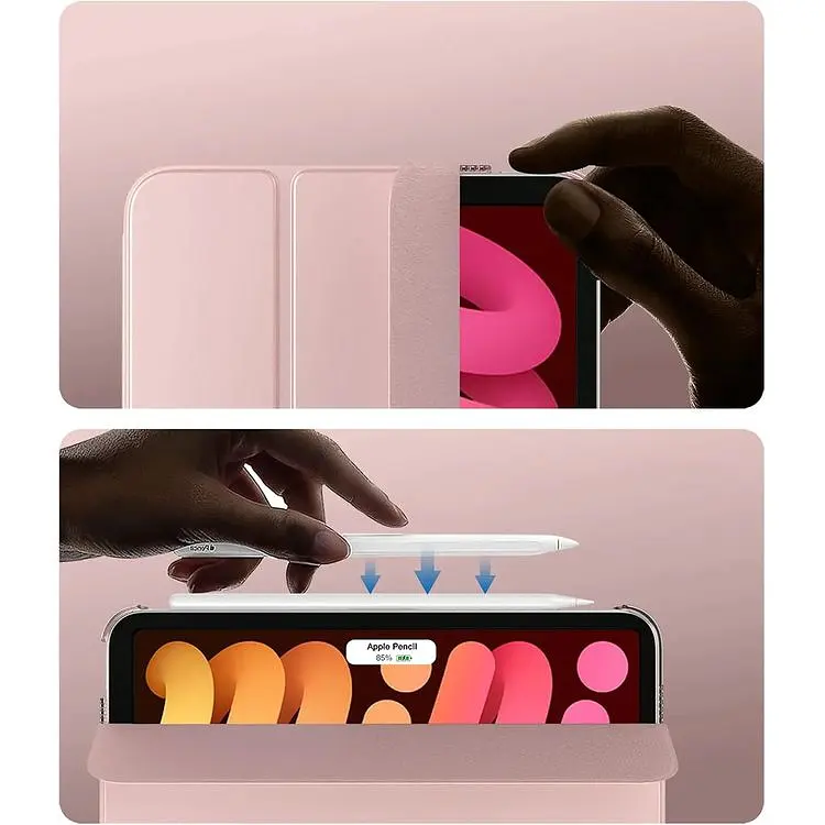 Чохол-книжка BeCover Tri Fold Hard для Apple iPad Mini 7 2024 Rose Gold (712456) - фото 3