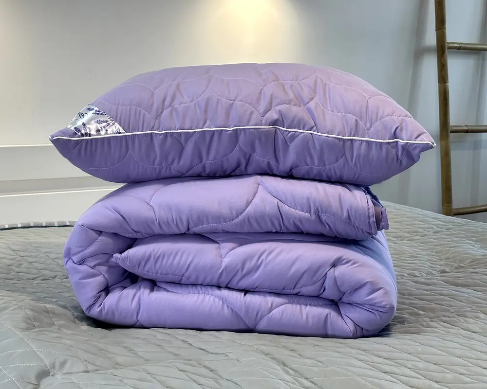 Ковдра зимова ArCloud Floral Lavander 140*205 у сумці + подушка з кантом ArCloud Floral Lavander 50*70 у сумці - фото 7