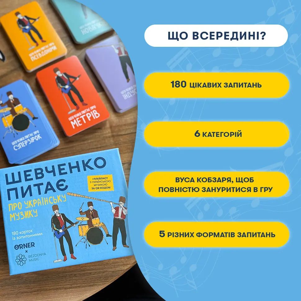 Настільна карткова гра "Шевченко питає про українську музику" orner-2221 - фото 4