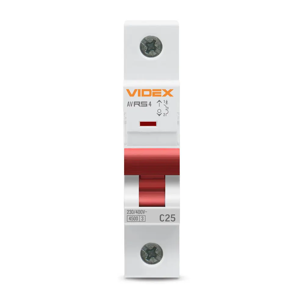 Автоматичний вимикач RS4 1п 25А С 4,5кА VIDEX RESIST VIDEX (26506-000) - фото 2