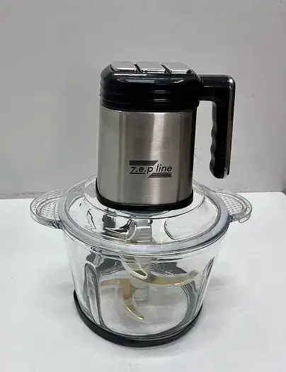 Измельчитель Zepline ZP-00219 6в1 с двумя чашами стекло и нержавеющая сталь 3000 Вт Серебристый - фото 4