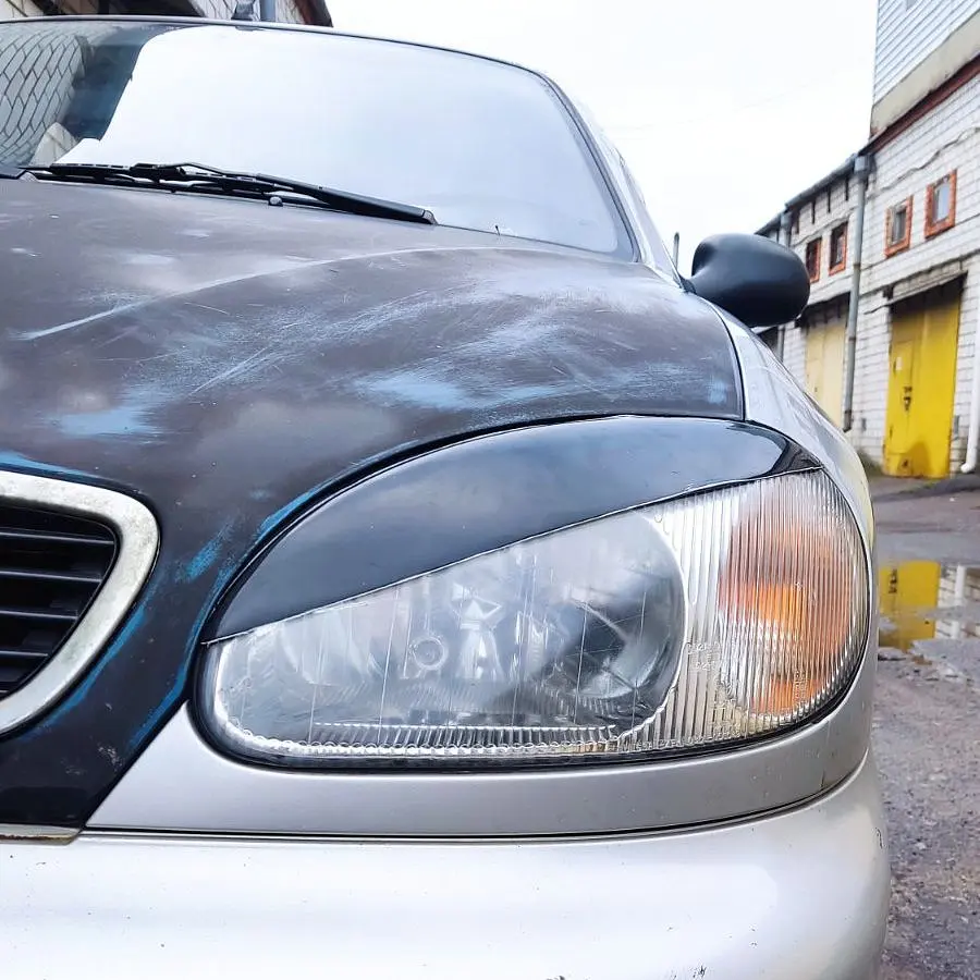 Вії фар для Daewoo Lanos Sens 2 шт Широкі Voron Glass - фото 2