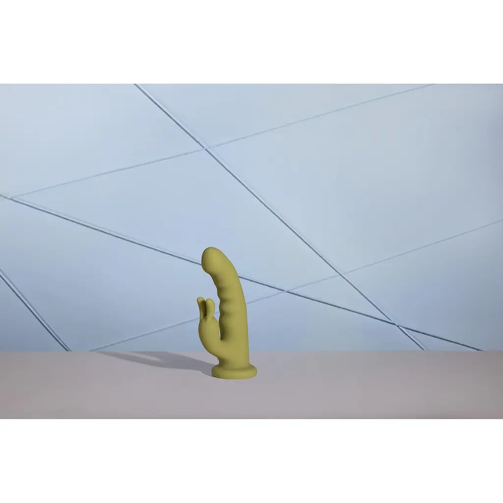 Вибратор-кролик Loveline Ultra Soft Silicone Rotating зеленый - фото 10