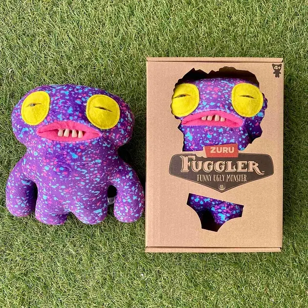 М'яка іграшка монстрик із зубами Фуглер Sunti Fuggler Funny Ugly Monster Фаглер зубастик 22см Фіолетовий Сквідж - фото 3