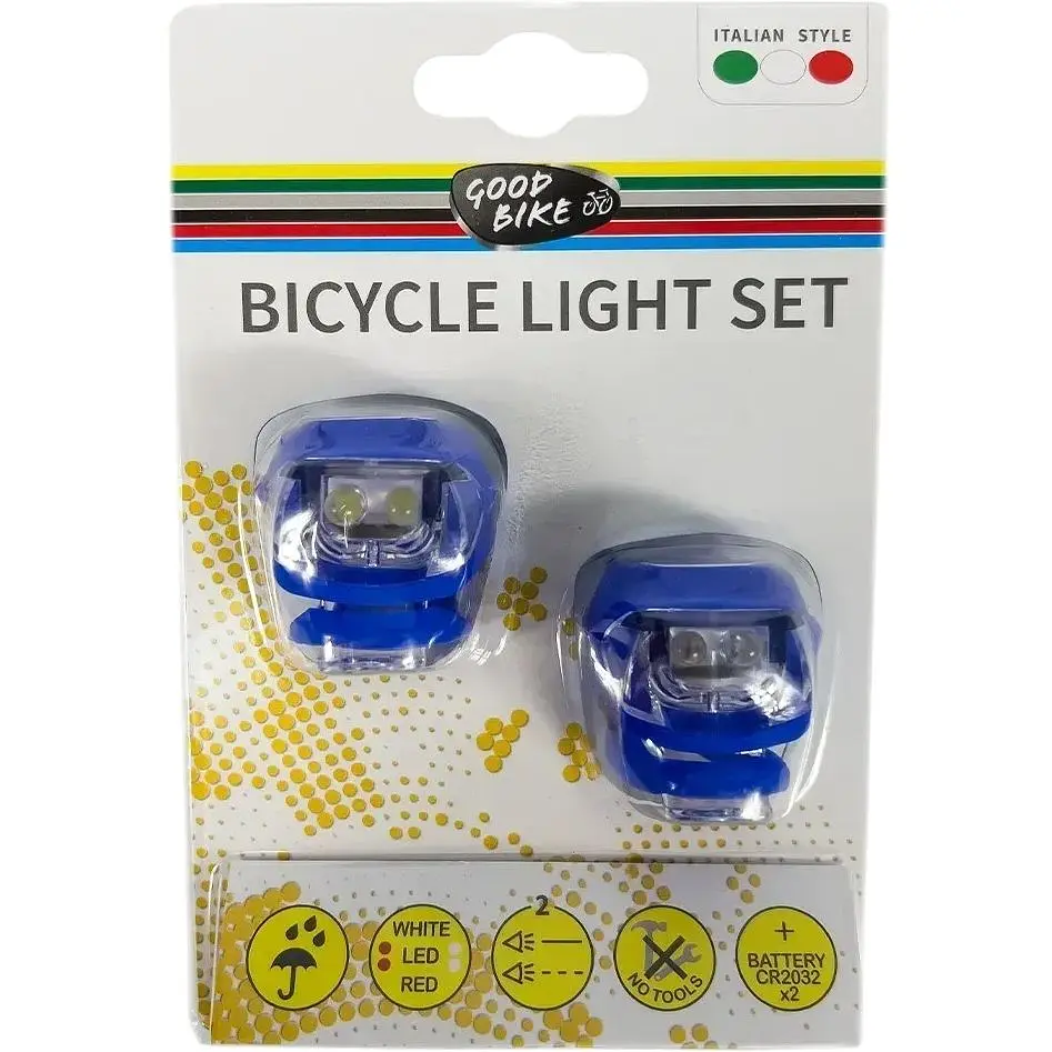 Ліхтар блимавка комплект Good Bike Silicon LED в силіконовому корпусі 2 шт. сині (92325Blue-IS) - фото 4