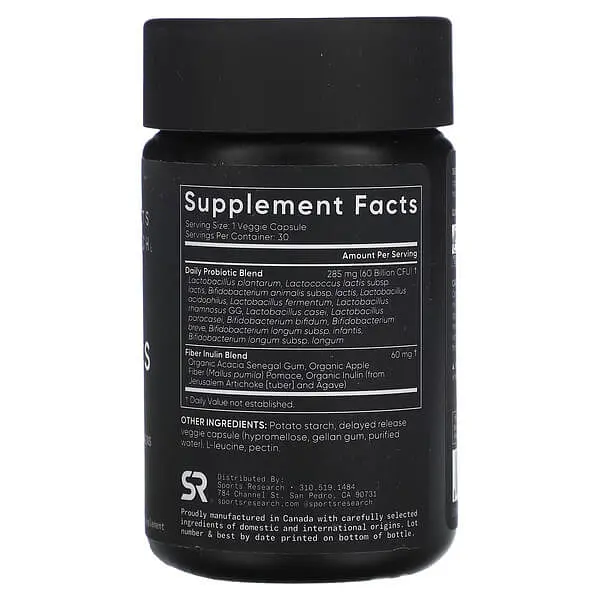Пробиотики и пребиотики Daily Probiotics 60 Billion CFU with Prebiotics 30 капсул с отсроченным высвобождением Sports Research vit0005061 - фото 2