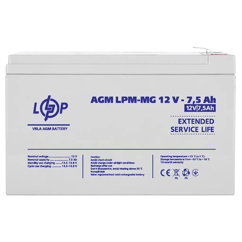 Аккумулятор мультигелевый LPM-MG 12V - 7.5 Ah - фото 4