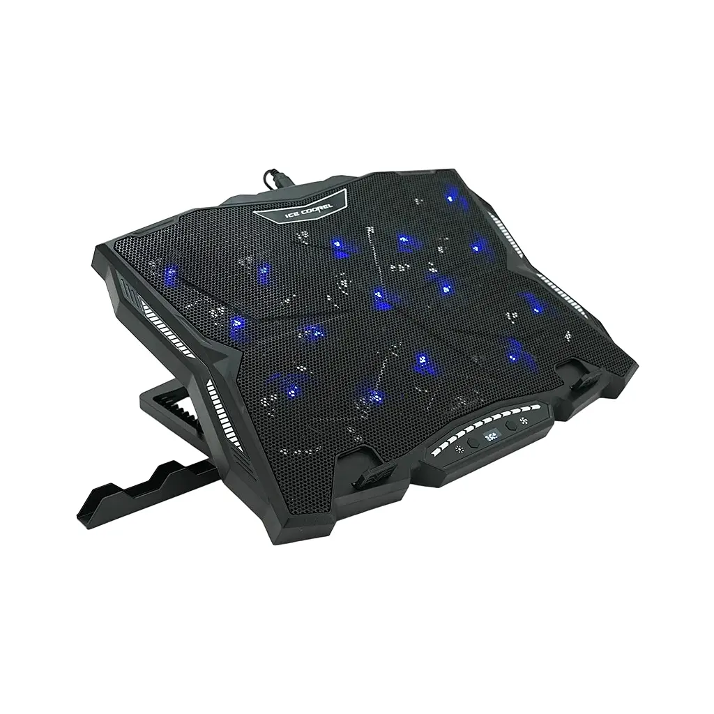 Підставка до ноутбука IceCoorel 10-17", 15*60mm 2500 RPM, TYPE-C+USB, 400x305x39mm, Black (K12) - фото 2