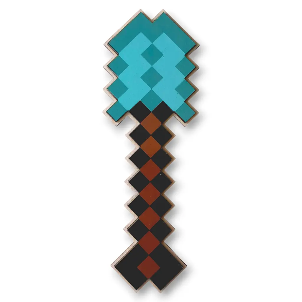 Набір іграшок Minecraft Діамантовий з фанери 4 шт. (меч, кирка, сокира, лопата) (NF09) - фото 2