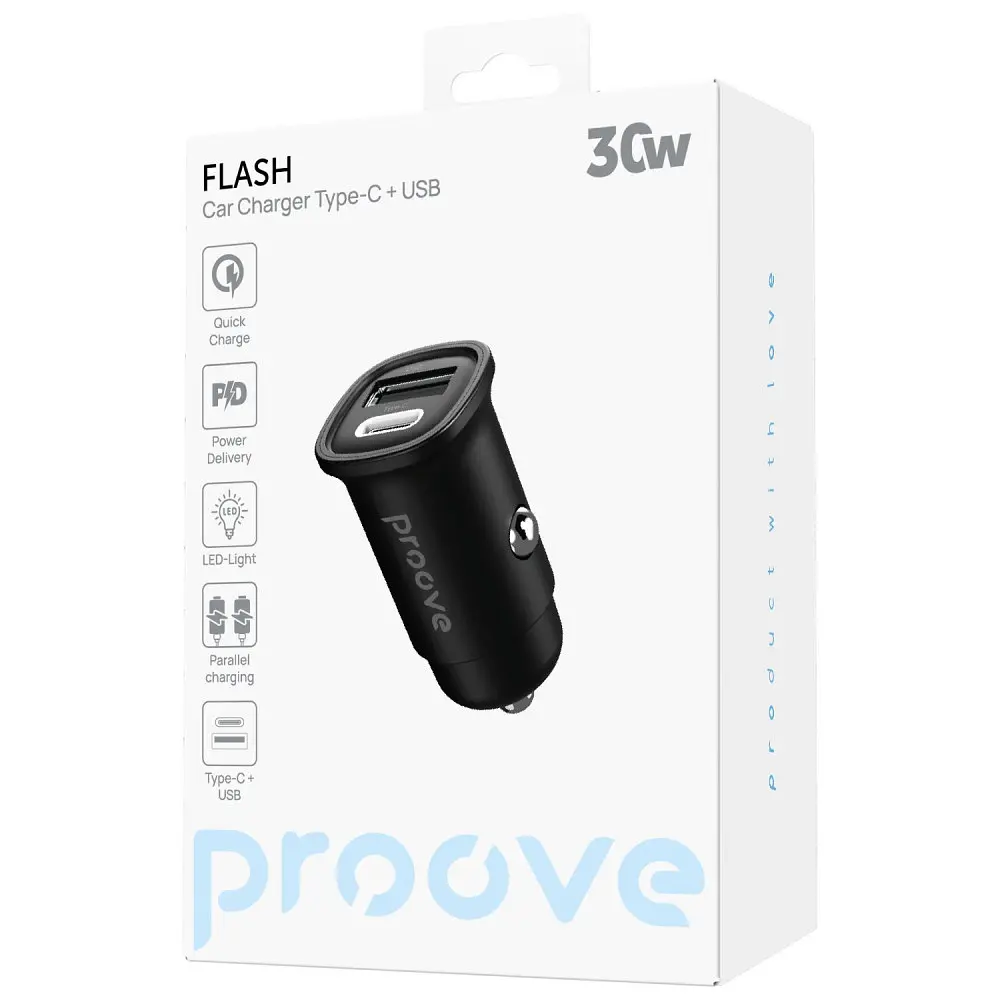 АЗП Proove Flash 30W (Type-C + USB) - фото 2