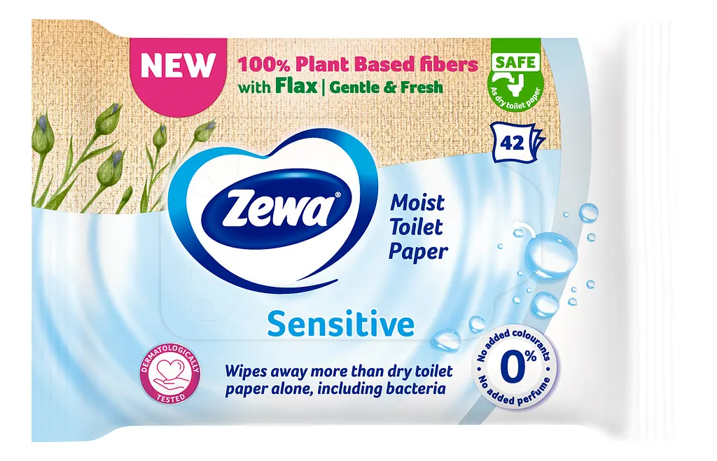Влажная туалетная бумага Zewa Sensitive 42 шт. - фото 2
