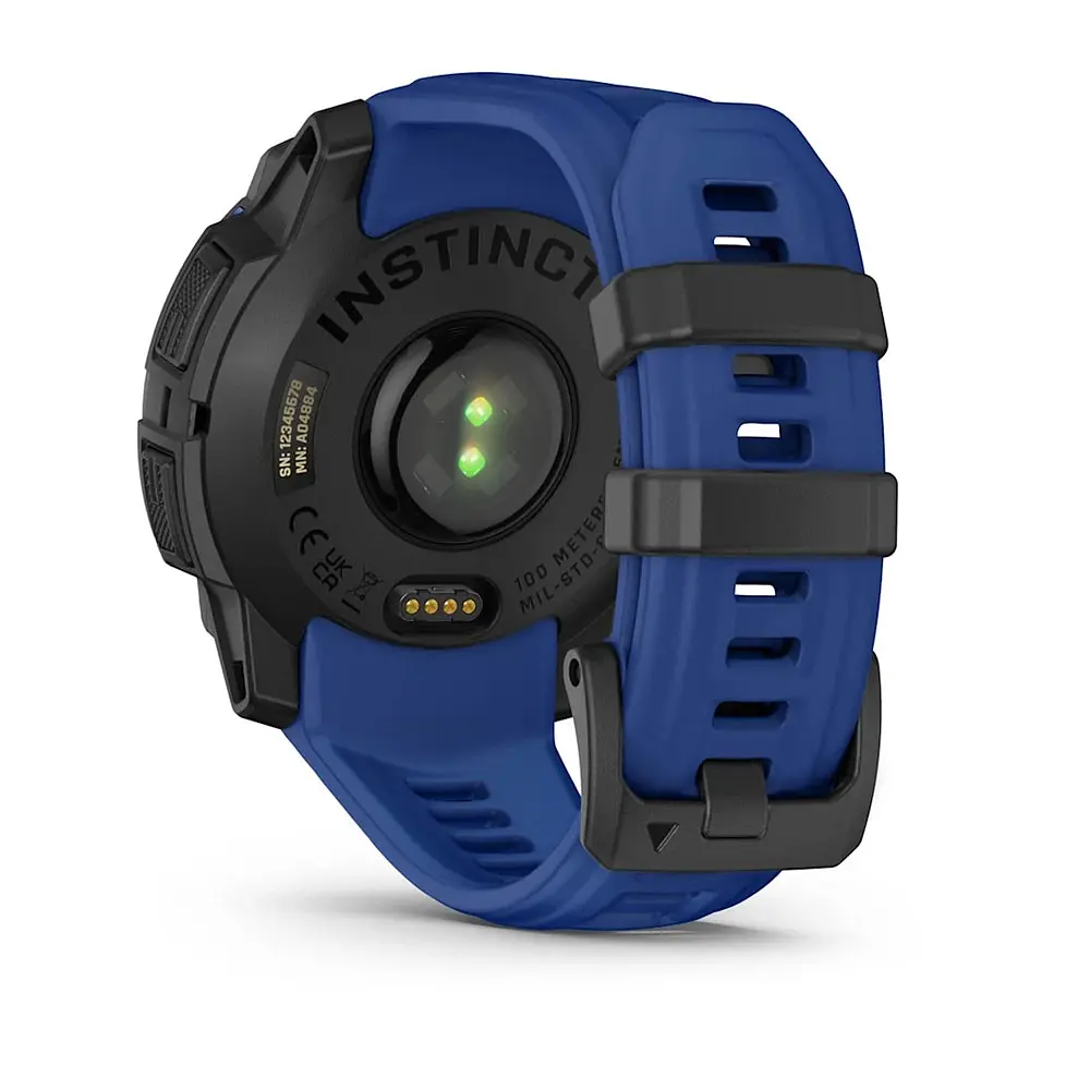 Смарт-годинник Garmin Instinct 3 45mm Amoled Black with Bolt Blue/Black Silicone Band (010-02936-03) - фото 4