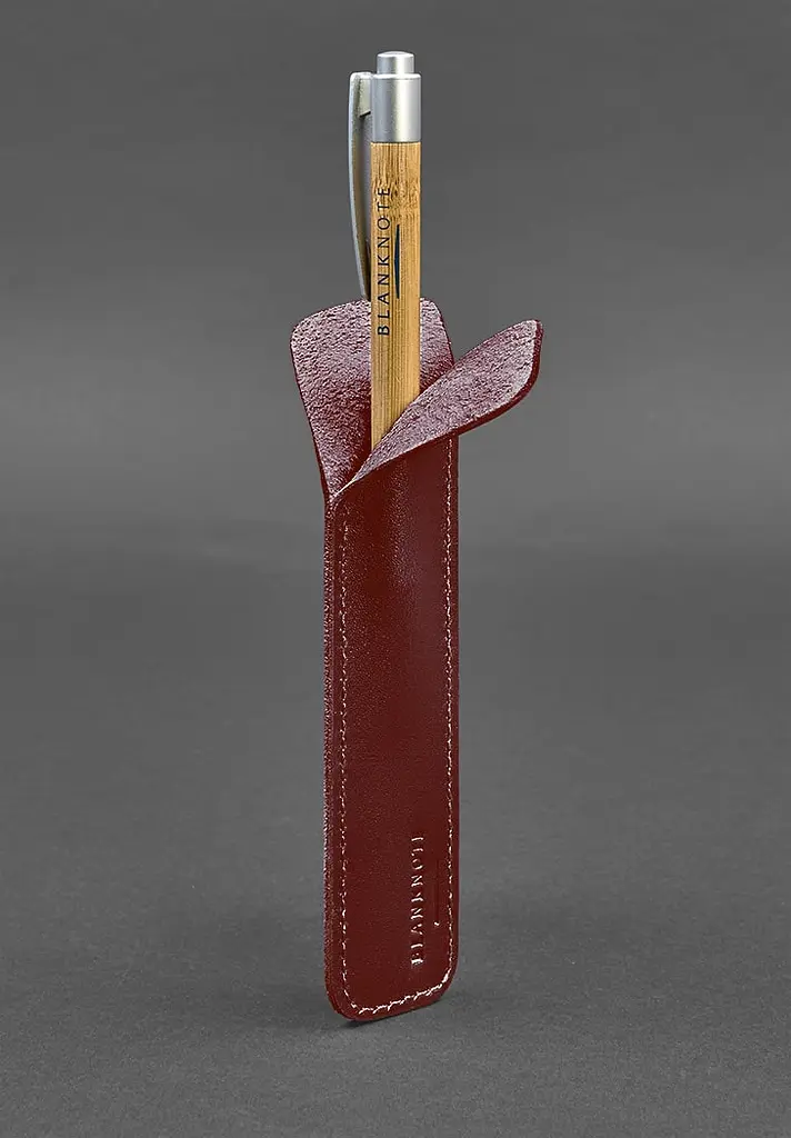 Шкіряний чохол для ручки 2.0 Бордовий - фото 4