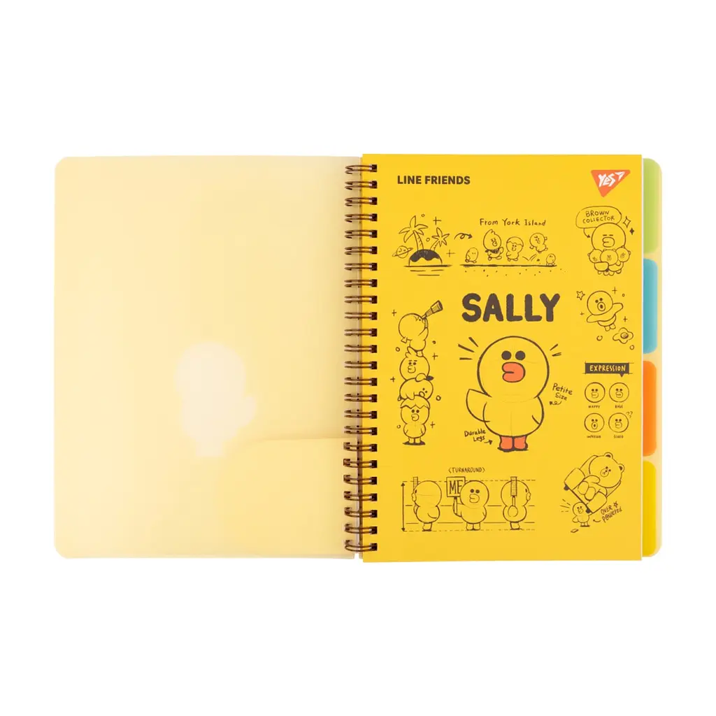 Зошит Yes А5 Line Friends. Sally пластикова обкладинка 80 аркушів, лінія (765736), в асортименті - фото 2