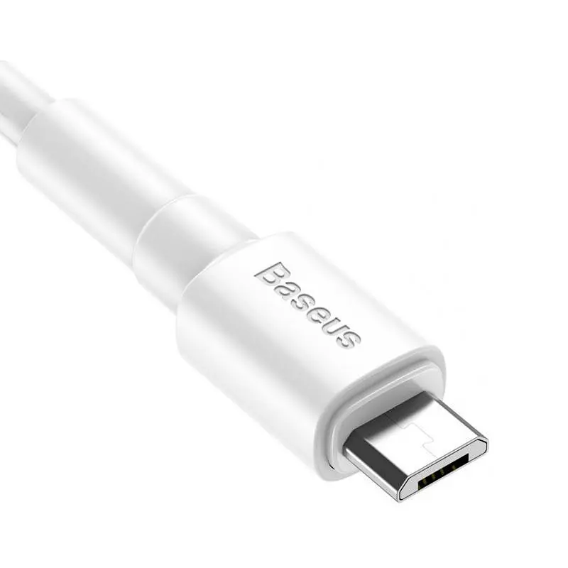 Кабель Baseus Mini Cable USB to microUSB 2.4 A 1m CAMSW-02 White - фото 2