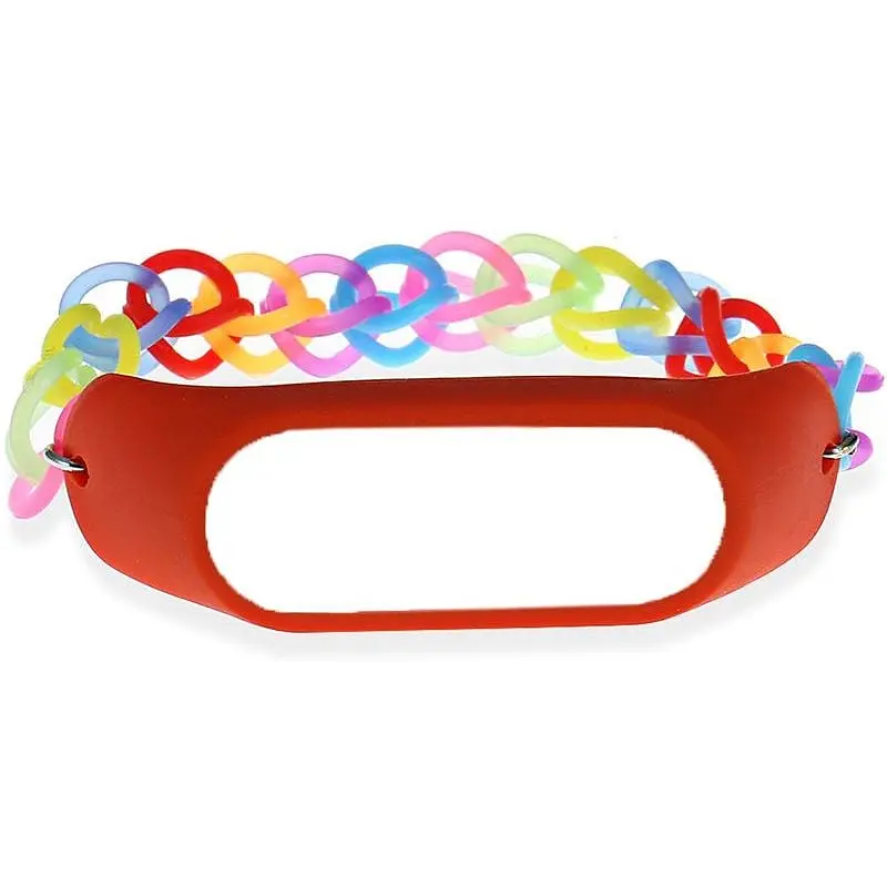 Ремешок Uwatch Fashion Rainbow Color Elastic Stretch Replacement Silicone Strap For Xiaomi Band 2 Red - фото 2