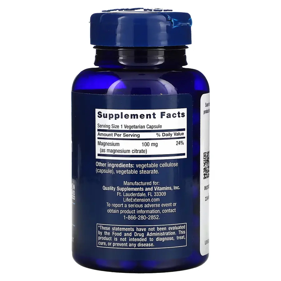 Вітаміни та мінерали Life Extension Magnesium Citrate 100 mg, 100 вегакапсул - фото 2