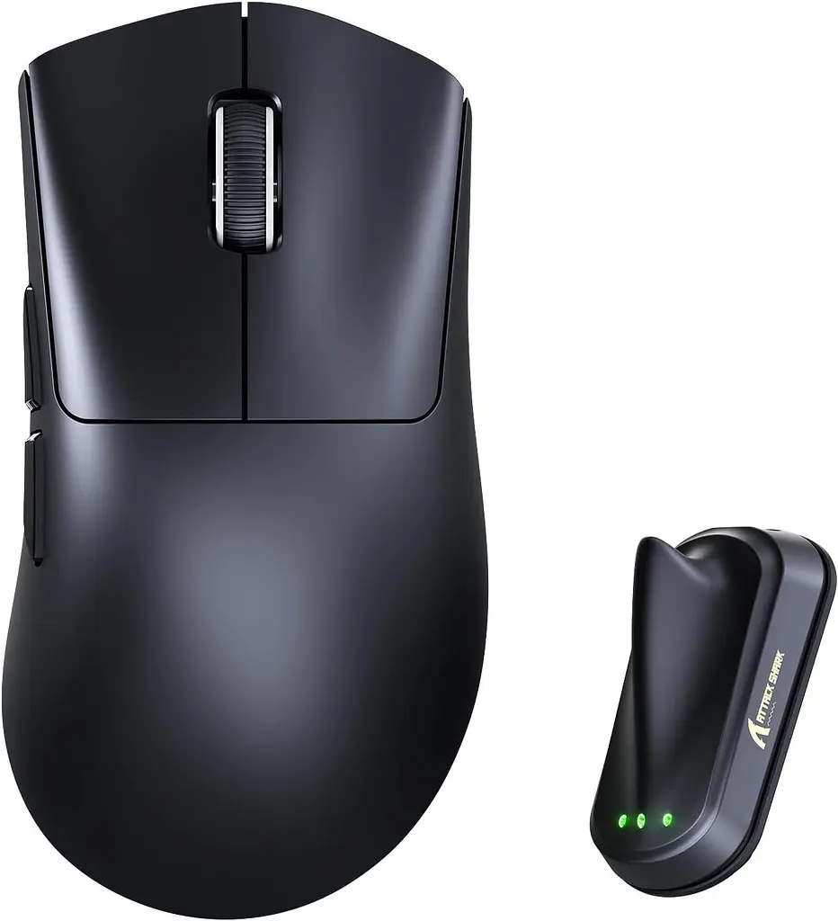 Бездротова миша ATTACK SHARK V8 42000 DPI PAW3950MAX Nordic 54L15 8K Чорна - фото 10