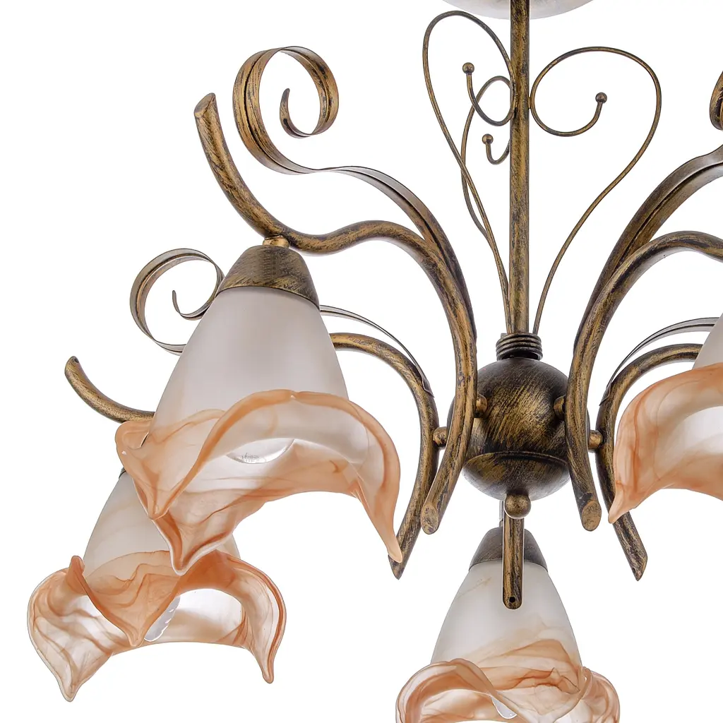 Люстра потолочная Brille флористика E14 60W G (LK-147C/5) - фото 3