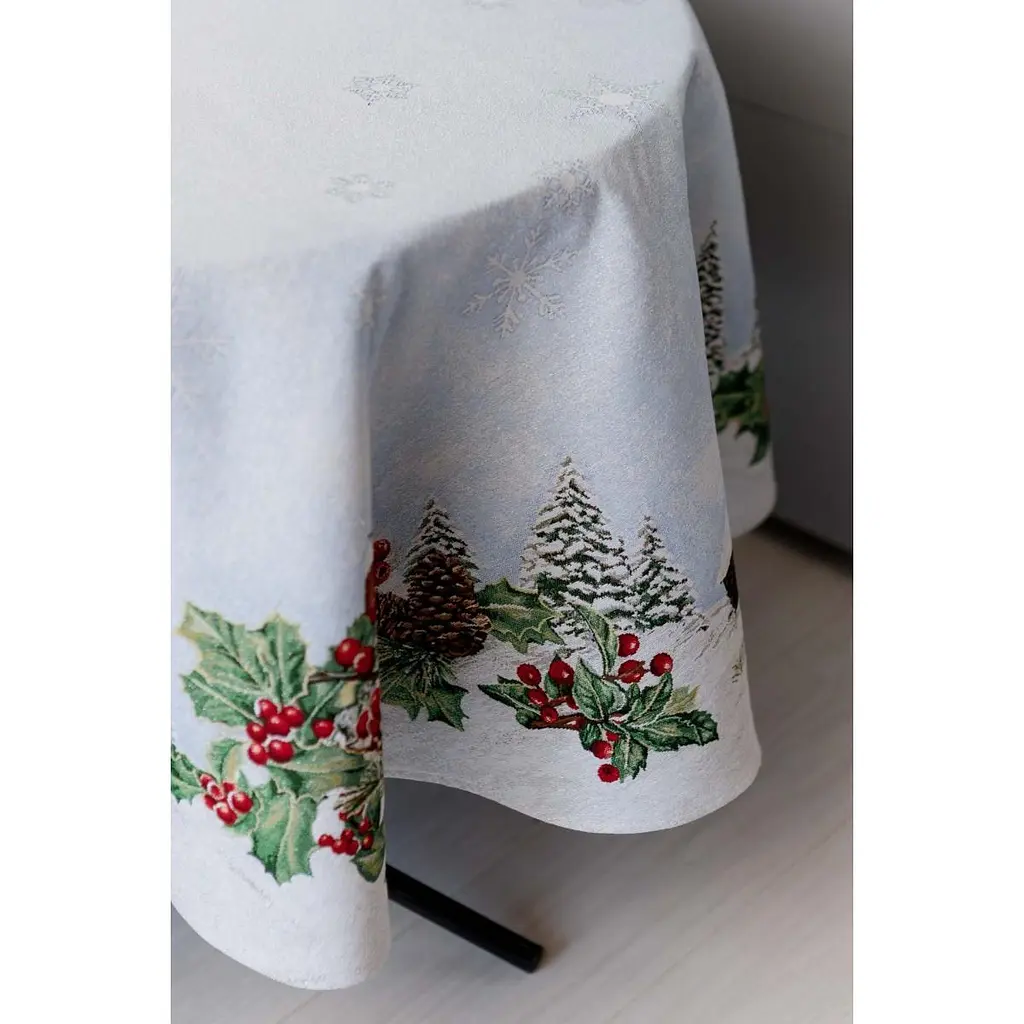 Скатертина гобеленова Прованс Squirrel з люрексом 136 см (41761) - фото 4