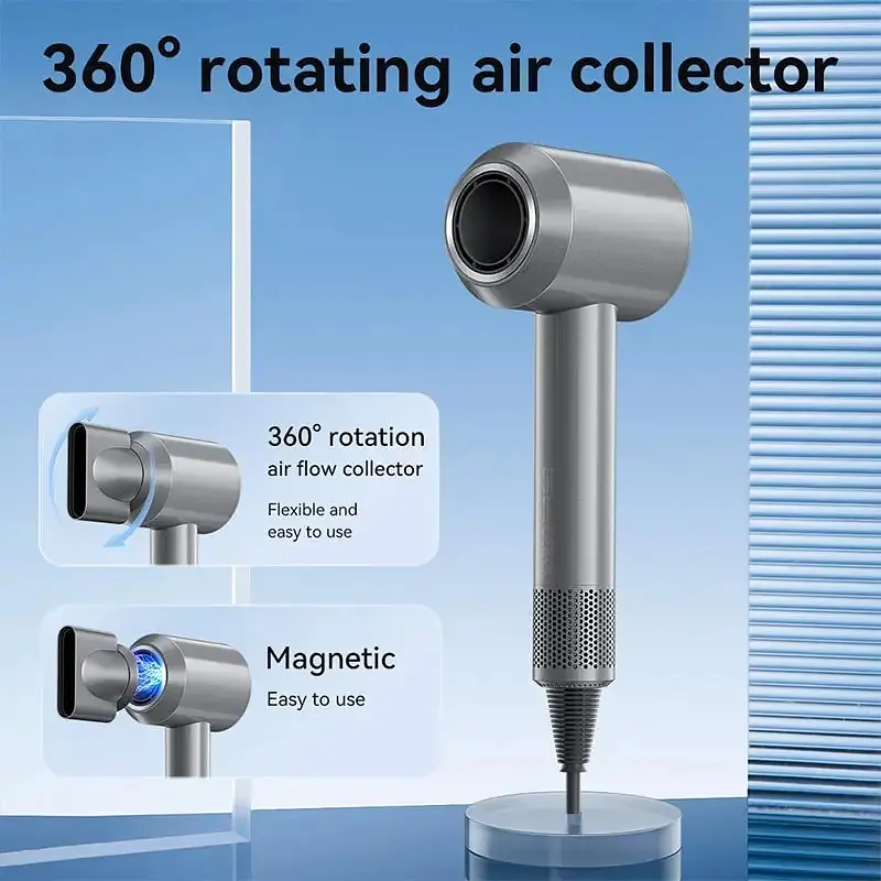 Фен с быстрой сушилкой Hoco DAR31 Wave high-speed negative ion hair dryer 1500W серый - фото 8