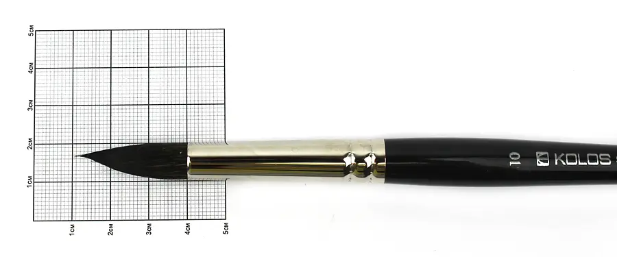 Пензель білка кругла Classic 3049R №10 коротка ручка KOLOS (4823064900156) - фото 2