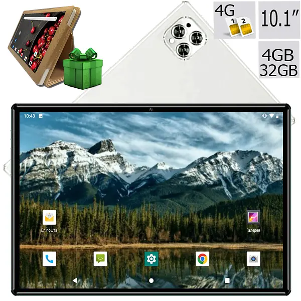 Планшет-телефон Hoozo Elit Tab 10 LTE White 4/32 DUAL SIM 10.1" IPS + Чехол в ПОДАРОК - фото 2