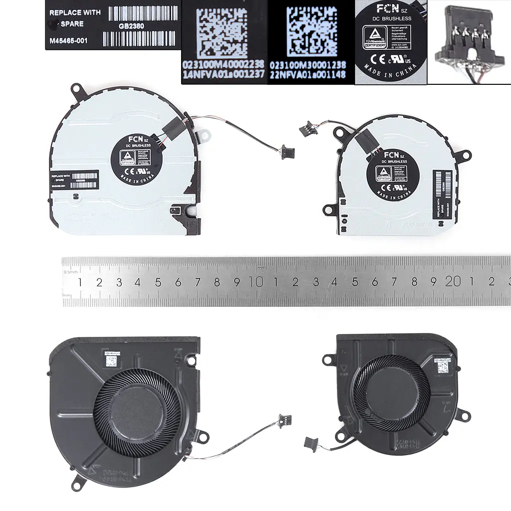 Вентилятори для HP Envy X360 15-ES 15M-ES 15T-ES 15-EU 15M-EU 15Z-EU, (CPU+GPU Fan, M45465-001, M45466-001) - фото 3