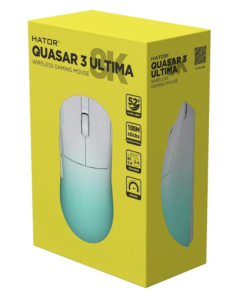 Миша HATOR Quasar 3 Ultima 8K Wireless White Mint (HTM761) - фото 6