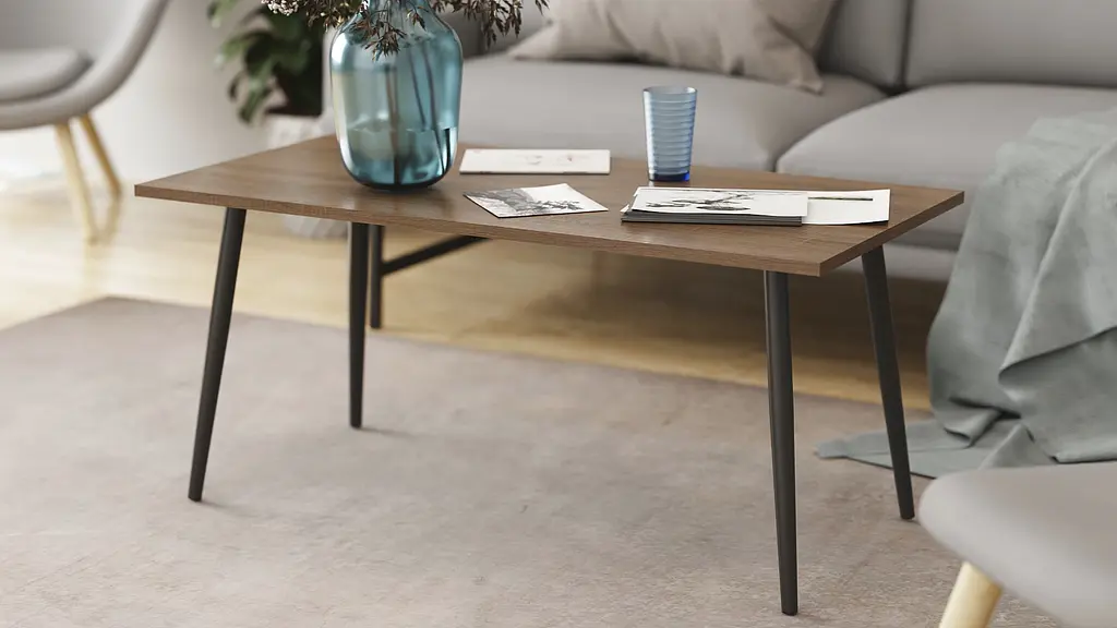 Стол журнальный Монтана Ferrum-decor 45x100x50 Черный металл ДСП Дуб Сонома Трюфель 16 мм (FRD-106715) - фото 3